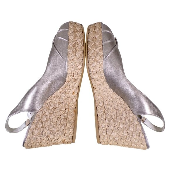 NEW Stuart Weitzman Peep Toe Fiesta Espadrille Wedge Sandals Size 9.5M #506 - Picture 5 of 8